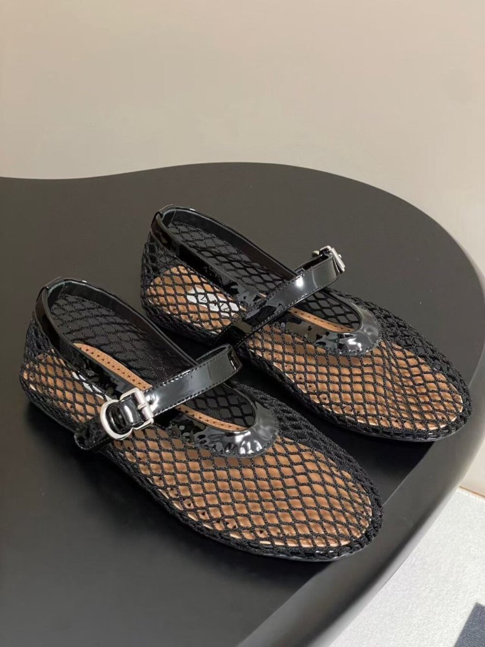 ALAIA French Ballet Flats: Stunningly Beautiful Openwork Fishnet Shoes 🔥 - Picture 2 of 8